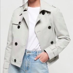SUPERDRY Cropped Azure Trench Coat